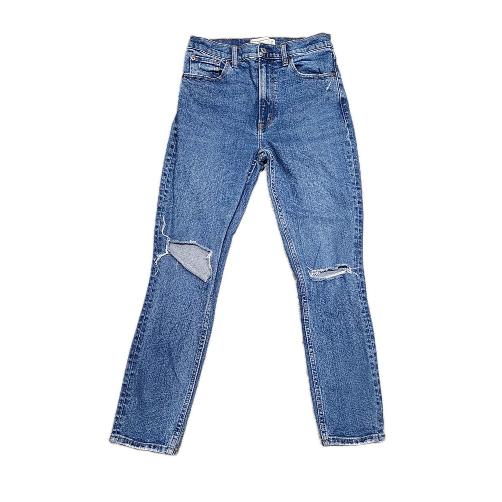 Abercrombie Fitch Jeans Womens Blue Stone Wash The Skinny High Rise Denim 26/2S